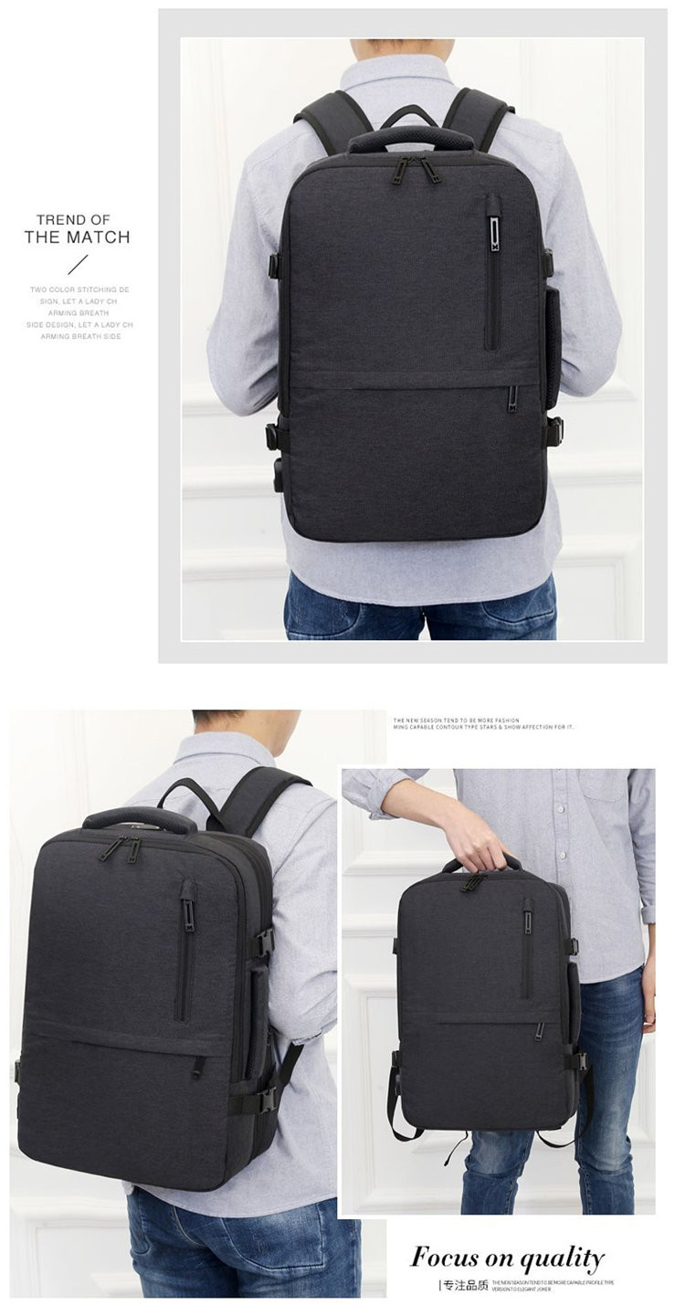 背包男士双肩包商务可扩容大容量出差旅行李包15.6寸笔记本电脑包