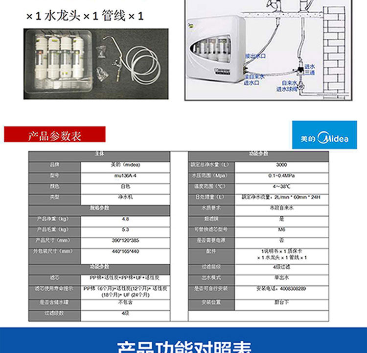 美的/MIDEA 净水器MU136A-4