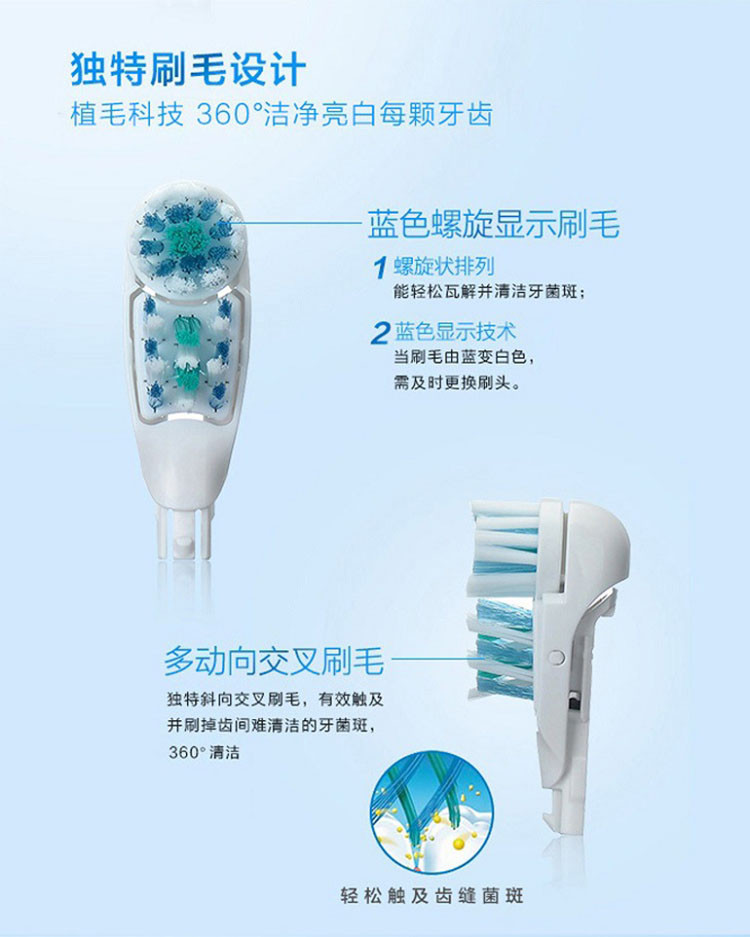 欧乐B/Oral-B 多动向炫白电动牙刷 B1010 颜色随机