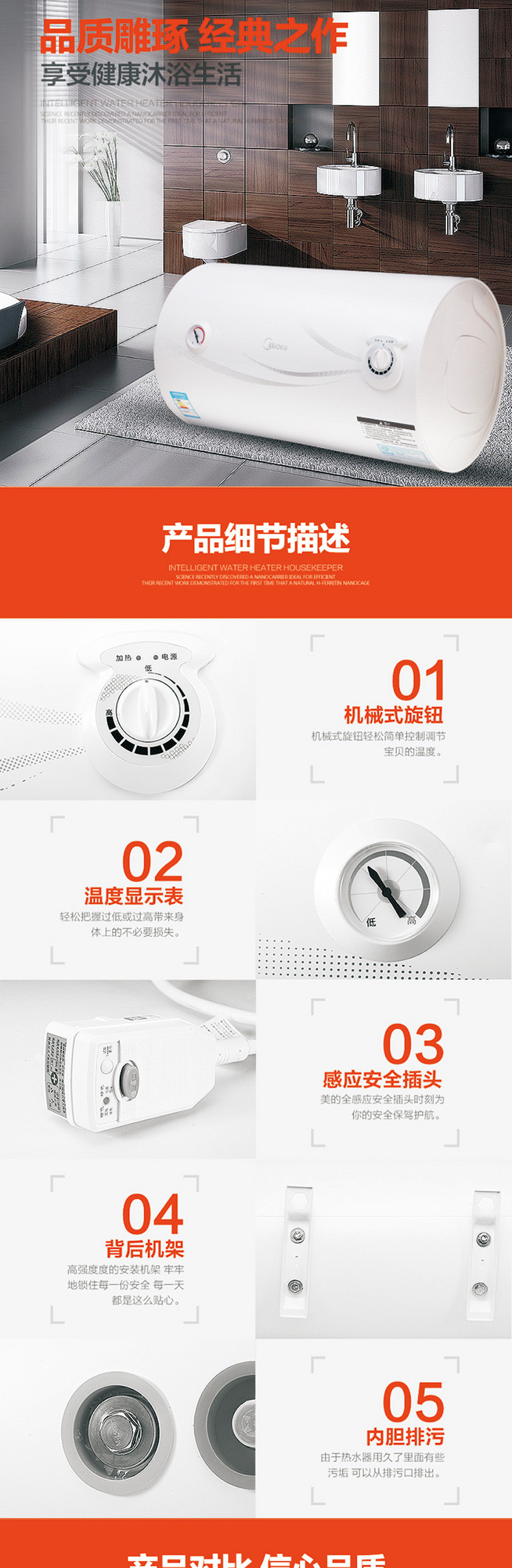 美的/MIDEA 40L电热水器F40-15GA1(H)