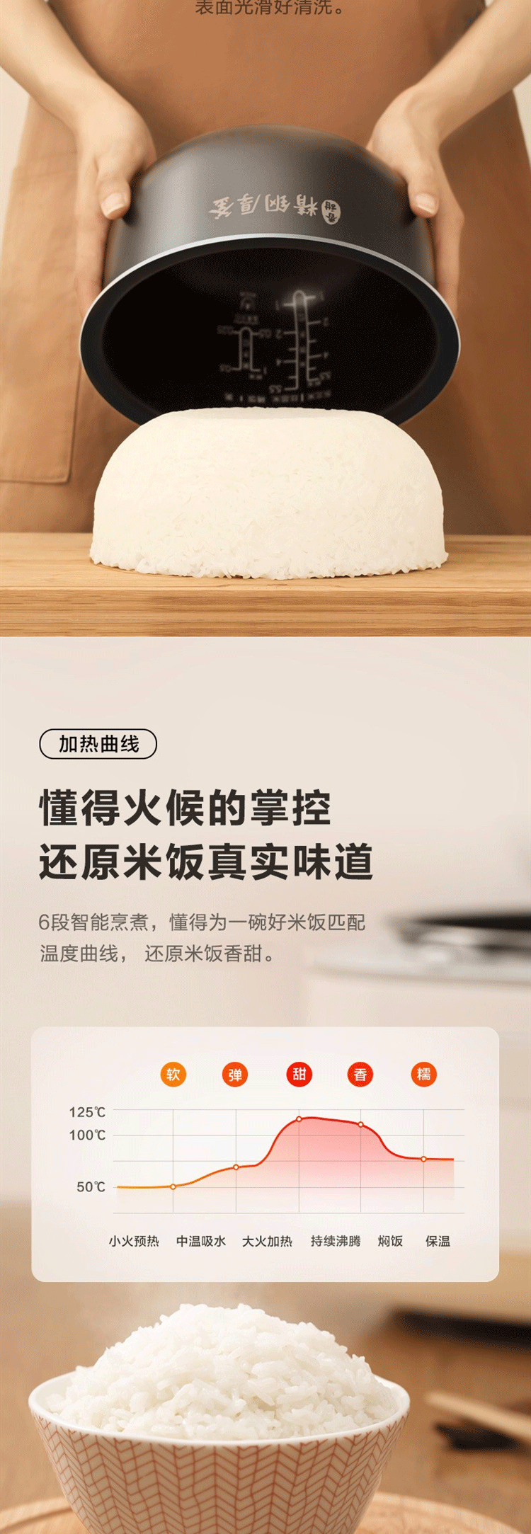 美的/MIDEA WHS30C96 智能触控电饭煲 IH加热 3L精钢厚釜电饭锅