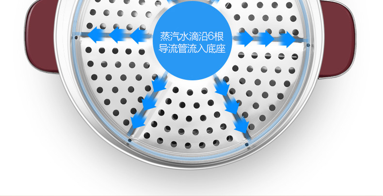 美的/MIDEA 电蒸锅WSYH26A 电蒸锅多功能家用电火锅电煮锅高温蒸汽三层大容量10L可定时