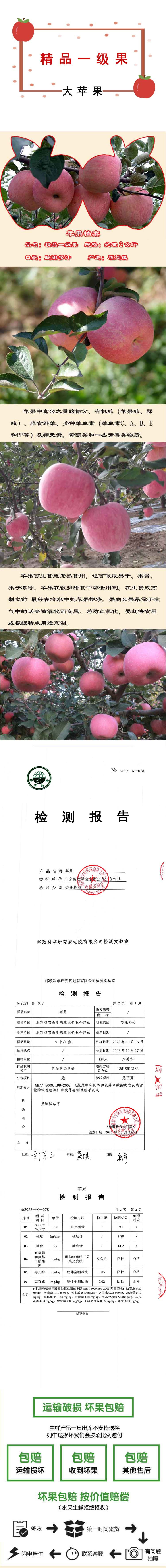 邮政农品 【北京馆】门头沟雁翅红苹果精品一级果2KG