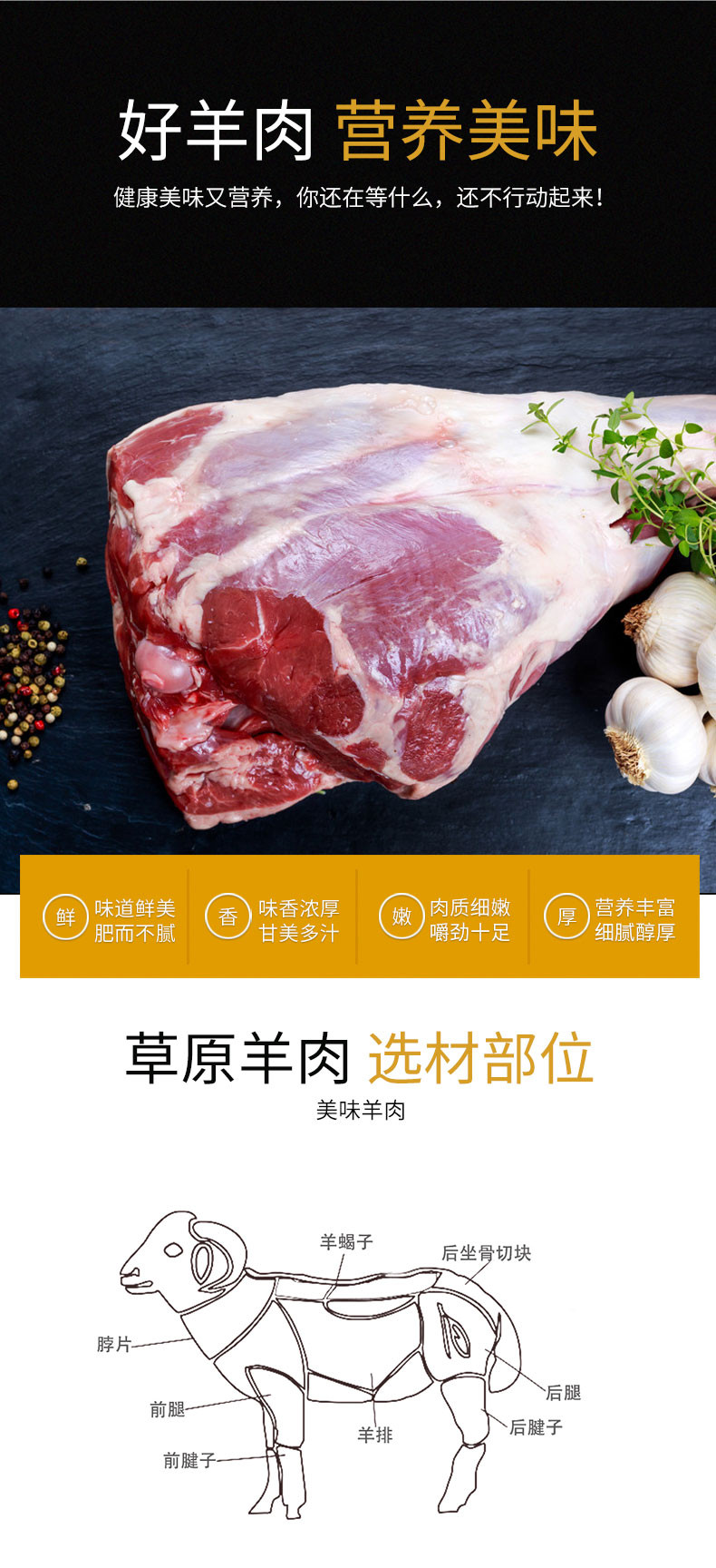  【北京馆】 鲜禾鲜 草原羊肉塞北礼盒3000g