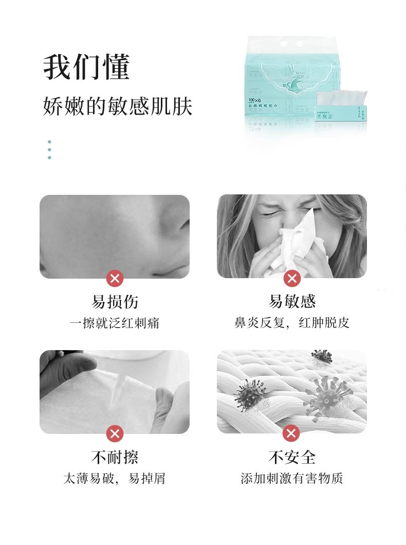 青青子衿 【中国纸业】乳霜纸云柔巾婴儿进口保湿因子纸巾3层10