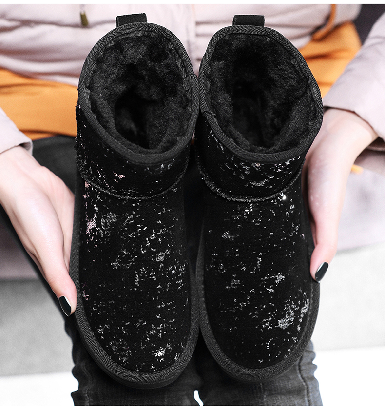 百年纪念 雪地靴女新款时尚秋冬季加绒保暖女鞋靴子女短靴短筒厚底棉鞋