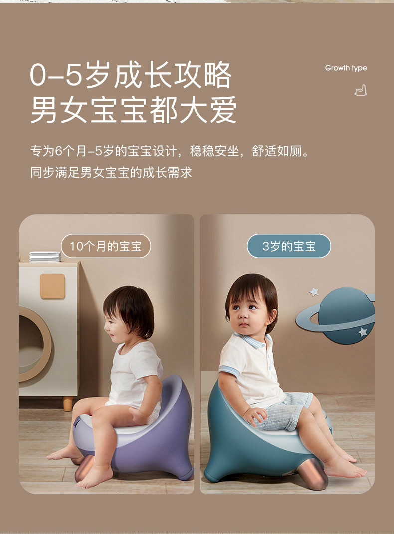 世纪宝贝（babyhood）儿童马桶坐便器 婴儿便盆尿盆 男女宝宝小马桶 PU坐垫