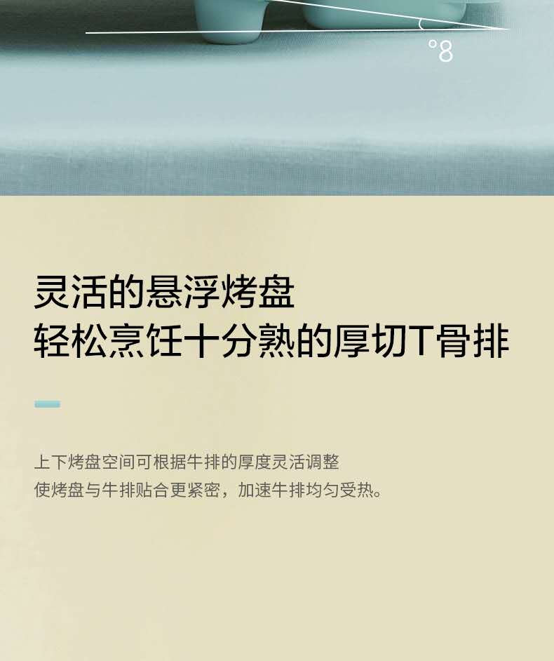 美的/MIDEA  家用全自动烤牛排机  双面加热煎烤机