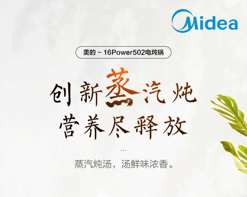 美的/MIDEA  DZ16power502多功能1盅5胆白瓷内胆电炖锅