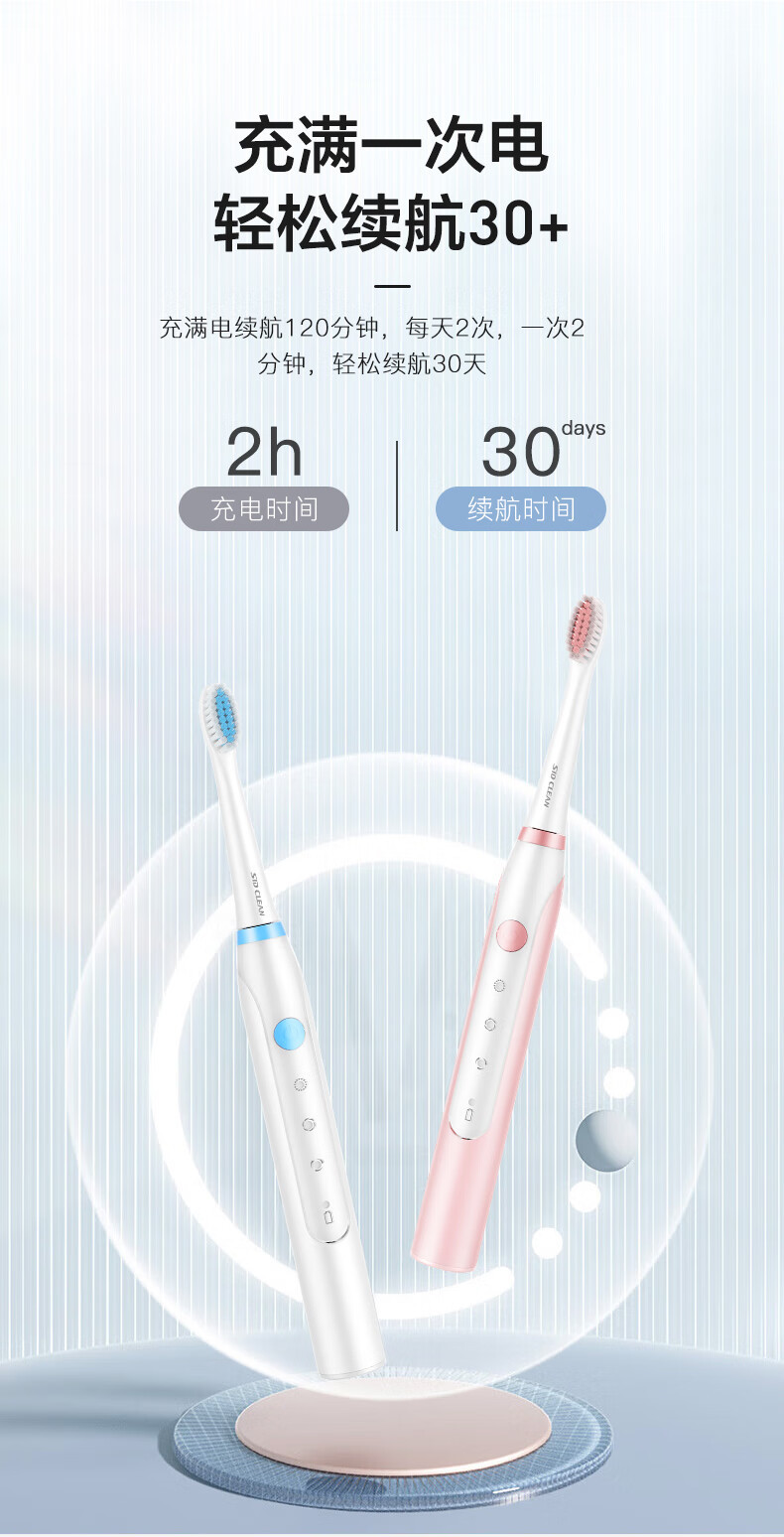 超人 电动牙刷充电牙刷软毛RT710