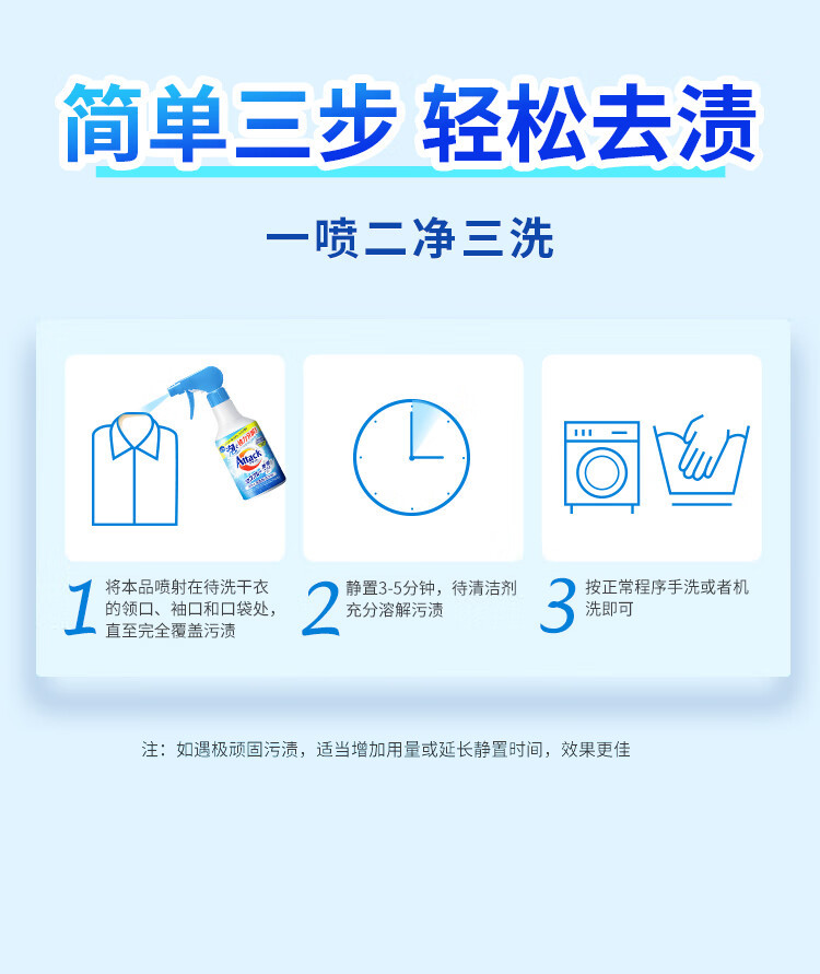 花王/KAO 家用酵素强力去污衣服领口袖口喷剂300ML