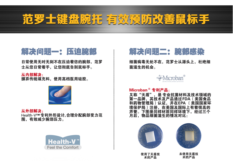 【邮掌柜】范罗士/Fellowes台湾产人体工学鼠标垫护腕  硅胶鼠标垫  鼠标手枕护腕垫
