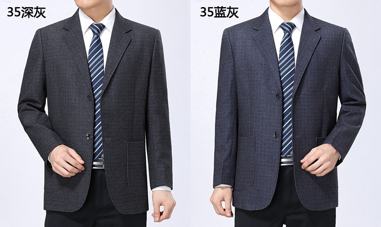 HANRI＇S/瀚瑞商务男装西服两粒扣长袖西装大码贴袋外套上衣TW06 24 29 35 37 39