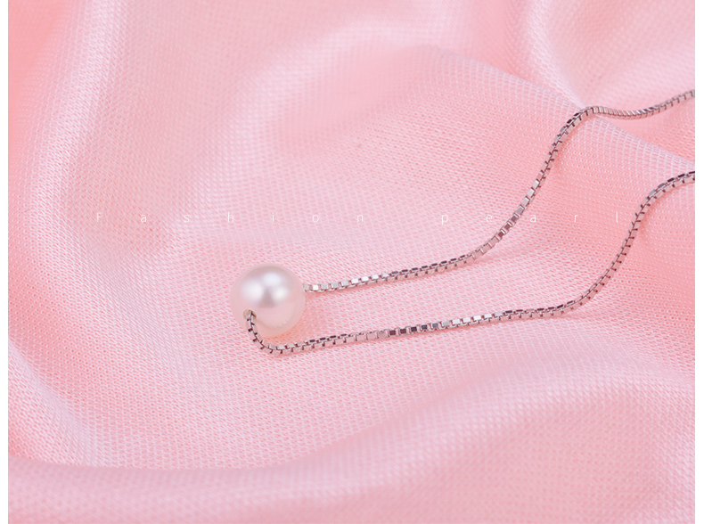 千足珍珠 丝雅 正圆强亮5.5-6mm淡水珍珠吊坠项链锁骨链