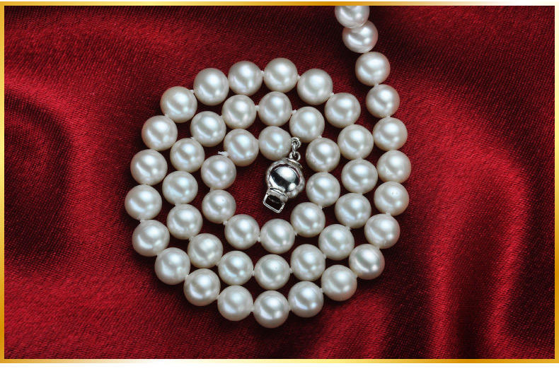 千足珍珠 霓葇 圆形细小微暇淡水珍珠项链6.5-7mm送爱人女友闺蜜