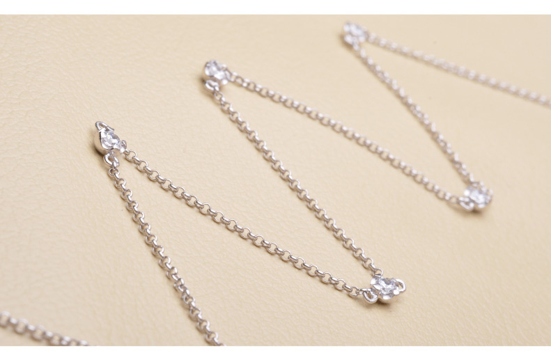 千足珍珠 潇扬 近圆强光基本光洁镶锆石6.5-7mm双层珍珠项链