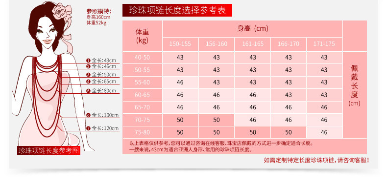 千足珍珠 婉如圆强光微瑕7.5-8mm珍珠项链无核淡水送妈妈老师 43cm