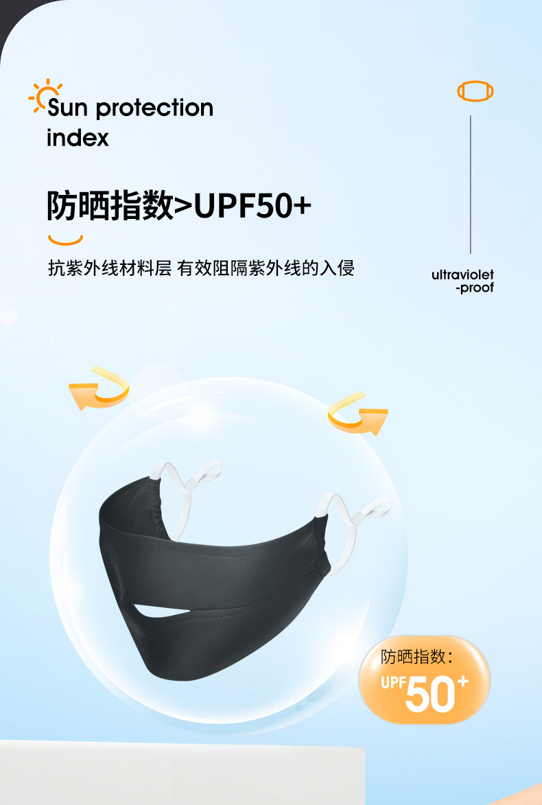 零听防晒口罩女防紫外线冰丝男夏季透气凉爽薄款面罩透气骑行遮阳