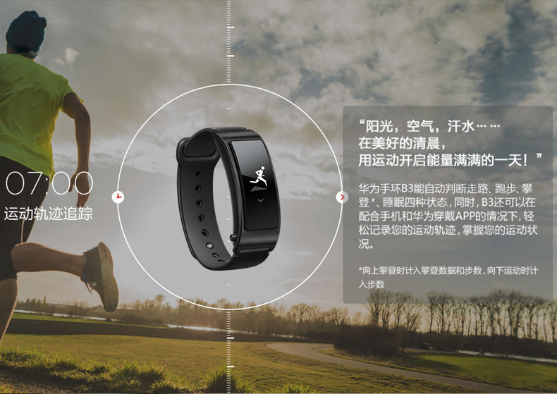 Huawei/华为 TalkBand B3手环运动版 智能穿戴设备 华为智能手表 耳塞式蓝牙手环