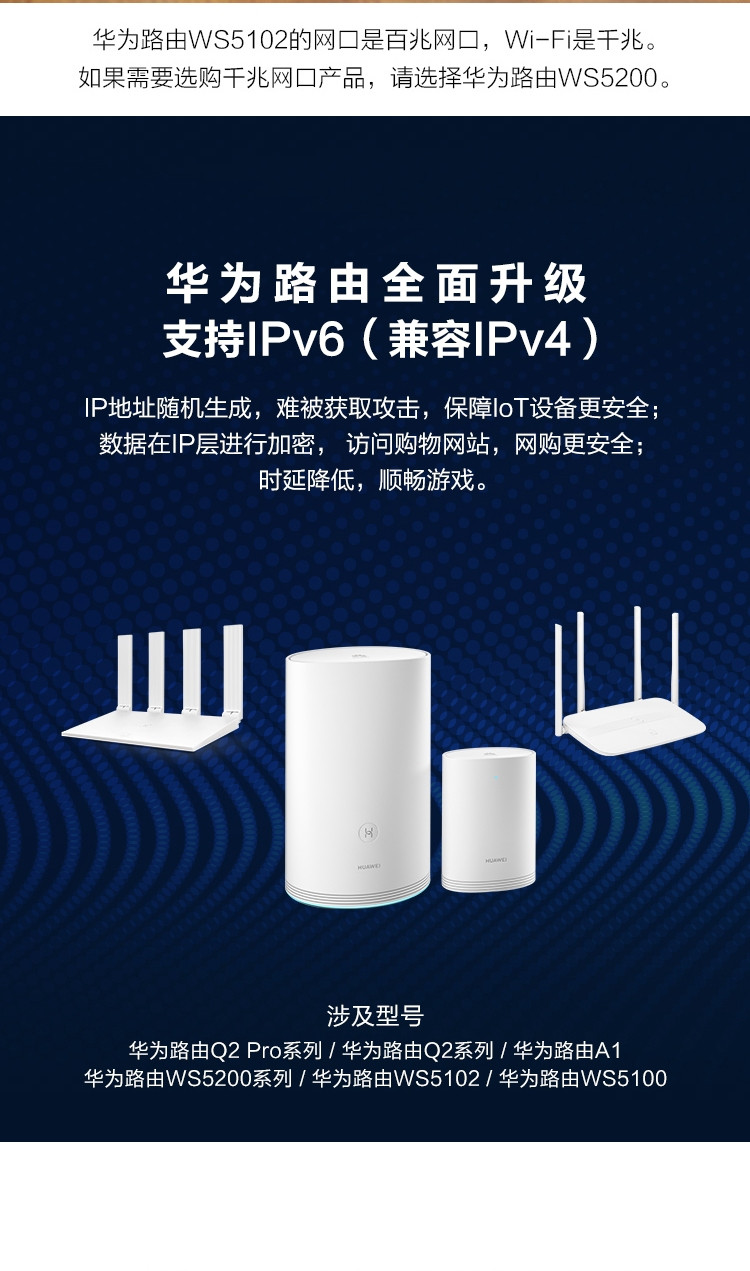 华为/HUAWEI WS5102无线路由器 1200M真双频智能路由器 信号稳定增强