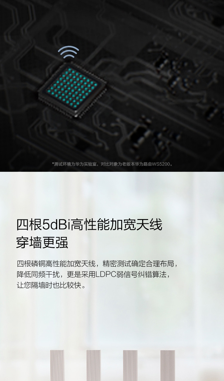 华为/HUAWEI WS5200无线路由器 1200M双频wifi 增强版5G双频智能高速无线路由器