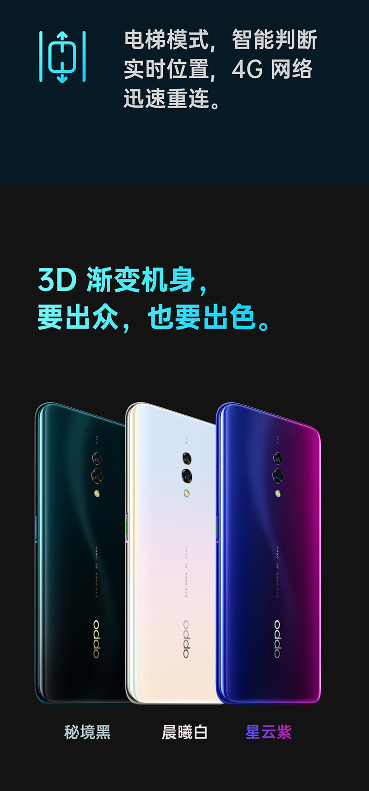 OPPO K3全网通4G手机 高通骁龙710升降摄像头 VOOC闪充 8GB+128GB 全面屏手机