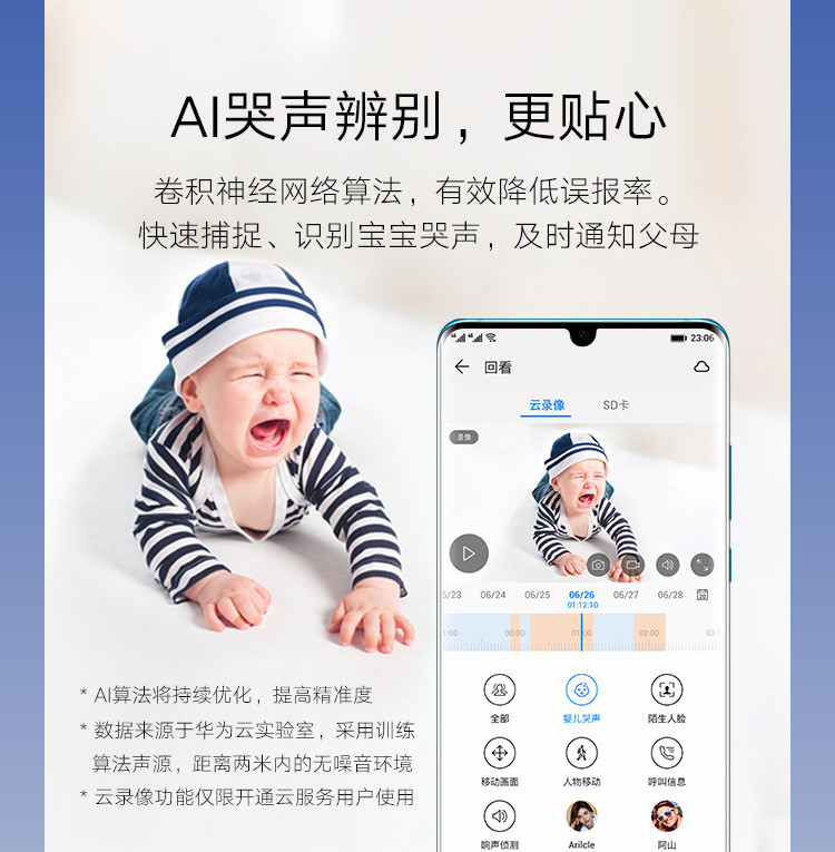 华为/HUAWEI 华为海雀摄像头 ALCIDAE 高清wifi家用安防监控全景夜视AI智能摄像头