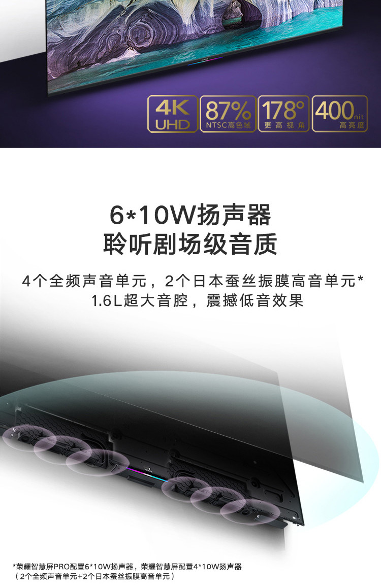 华为/HUAWEI 荣耀智慧屏PRO 4G内存版55英寸4+64G 升降式AI摄像头 远场语音