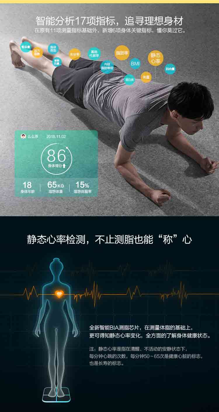 华为/HUAWEI 智能体脂秤wifi版 体重秤脂肪秤家用健康秤电子秤 led显示健身运动 CH19