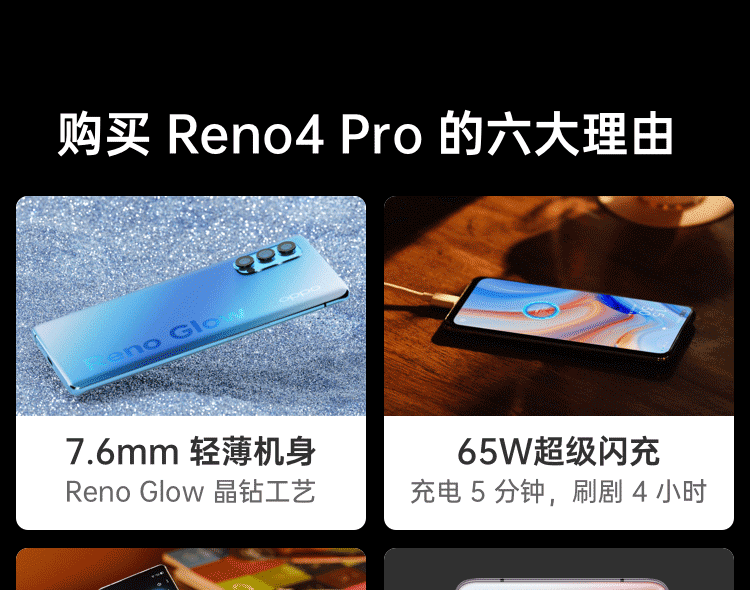 OPPO Reno4 Pro  8+128GB 超级夜景视频 65W超级闪充 双模5G