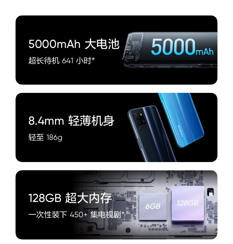 realme 真我V11 4+128GB 双5G 超大存储 5000mAh超大电池