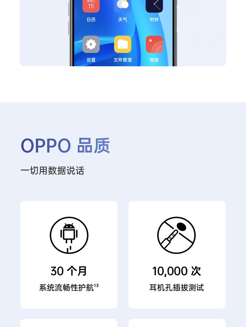 OPPO A55 6+128G 双模5G 超大存储 5000mAh超大电池 长续航 后置AI三摄