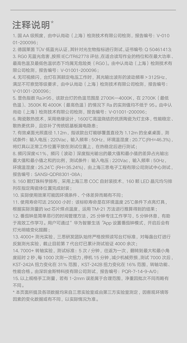 华为/HUAWEI 柔光护眼圆盘台灯 国AA级照度 减蓝光低频闪 陶瓷散热技术