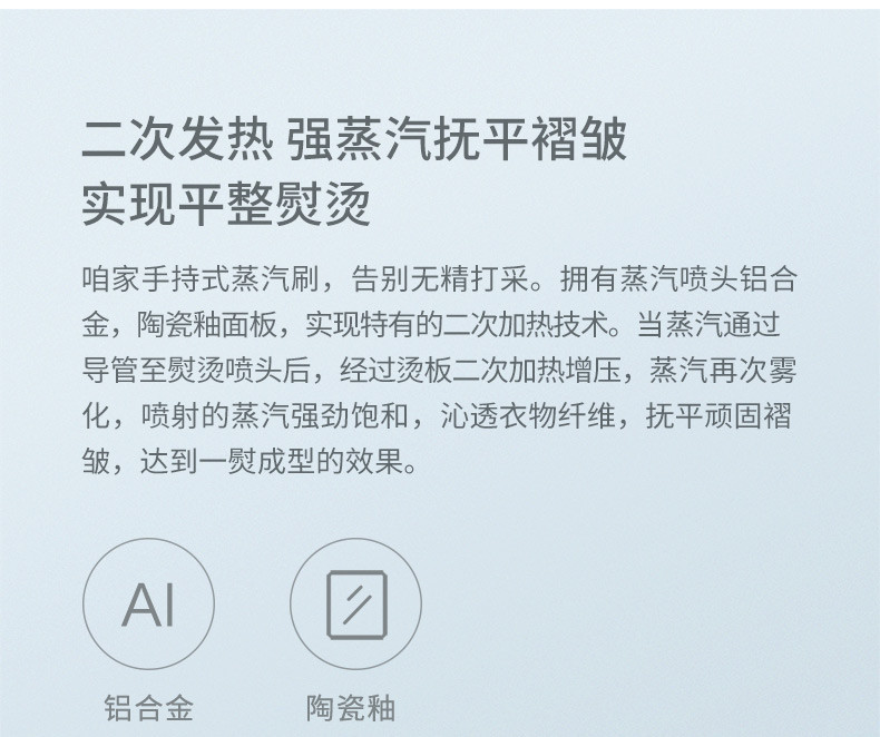 小米生态 咱家朗菲手持挂烫机 智能蒸汽加热家用迷你型烫衣机小型电熨斗便携式迷你蒸汽