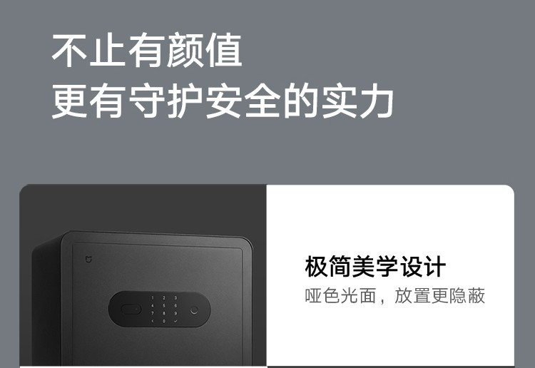 小米米家智能保管箱保险柜 高30CM 指纹 密码6种解锁方式 办公家用保管柜保密箱