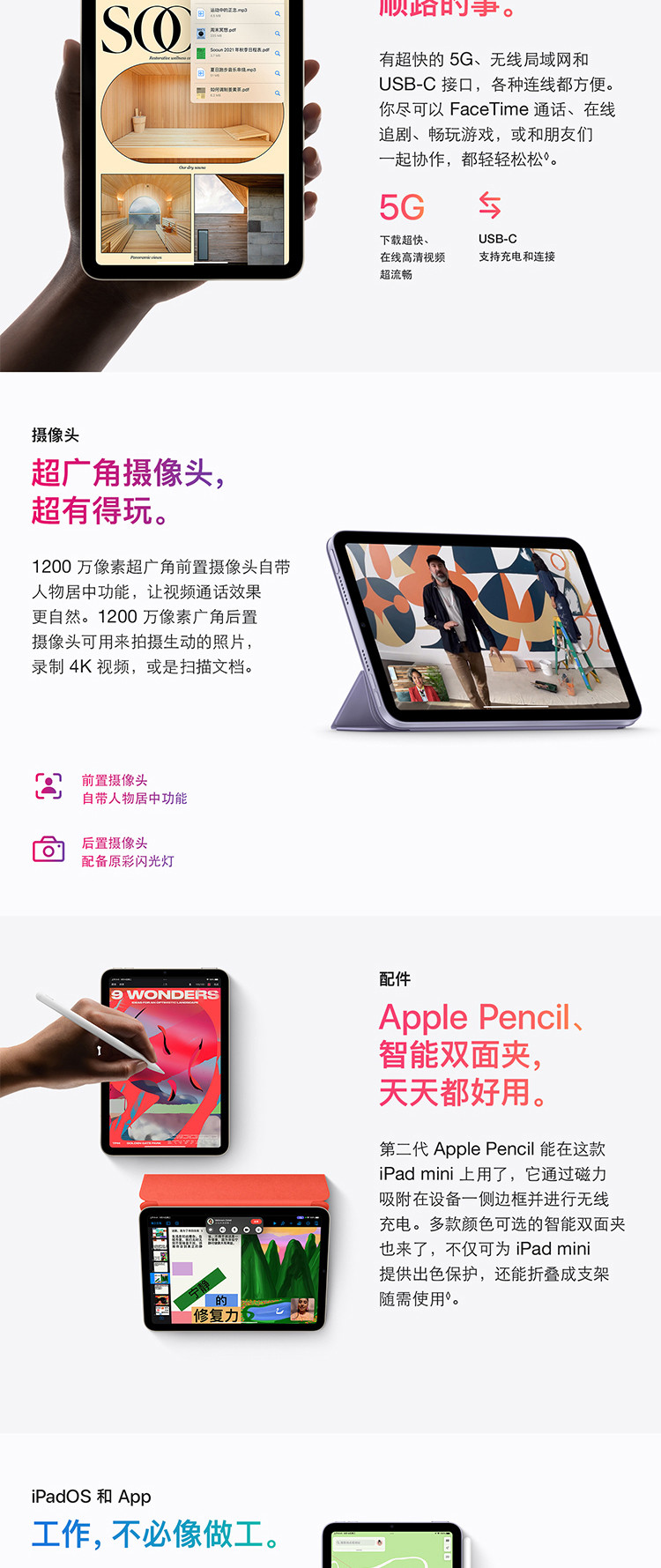 Apple iPad mini 8.3英寸平板电脑 2021年款（256GB WLAN版/A15芯片