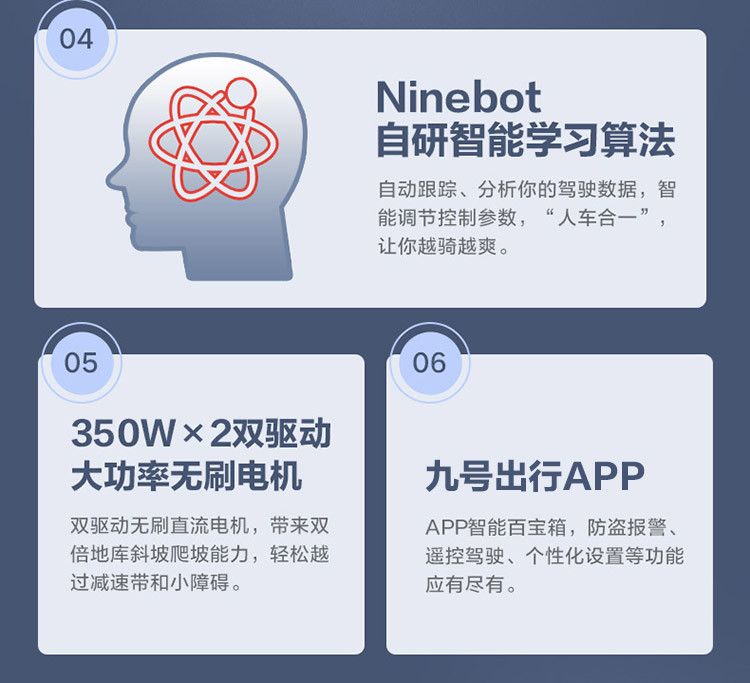 小米米家 九号平衡车 小九 体感智能骑行 遥控漂移成人电动车 双电机驱动 超长续航