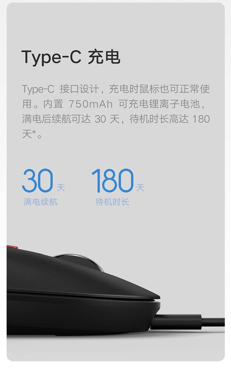 小米小爱鼠标 无线鼠标 笔记本电脑办公鼠标 充电鼠标 小爱同学智能语音鼠标