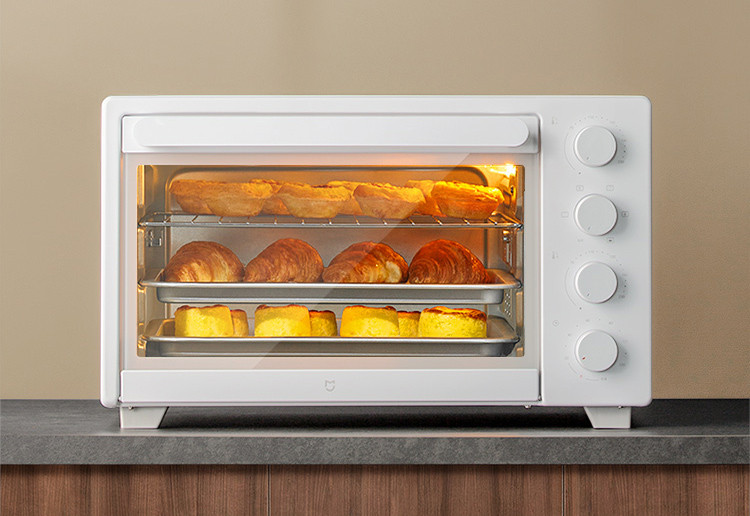 米家 小米电烤箱家用 三层烤位 上下独立控温 一机多用 70°C-230°C精准控温 内置烤叉