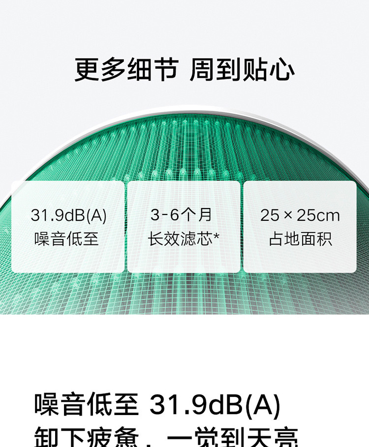 小米空气净化器4 除甲醛除菌除异味 家用 除雾霾PM2.5 低噪设计 米家APP互联