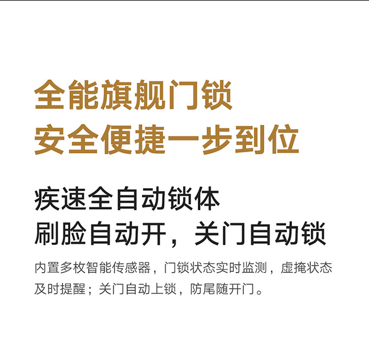 小米 人脸识别智能门锁 X 3D结构光人脸识别 C级锁芯 指纹锁电子锁密码锁防盗门锁