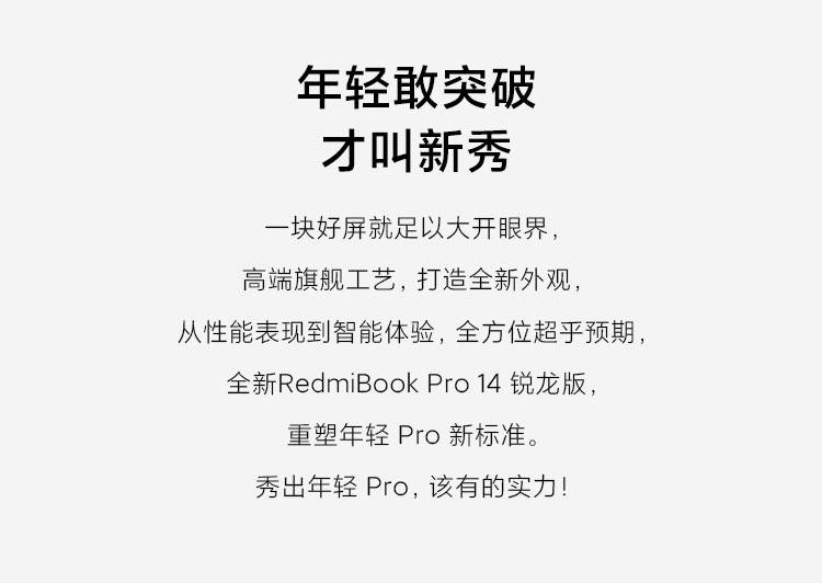 小米笔记本RedmiBook pro 14锐龙版2.5K屏轻薄红米笔记本电脑学生游戏办公手提本
