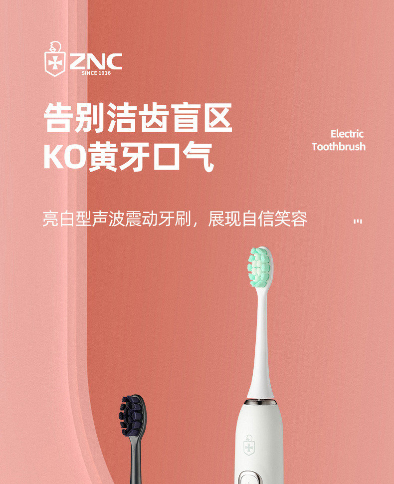 ZNC 皇家盾牌电动牙刷ZH5812磁悬声波成人情侣学生党牙刷