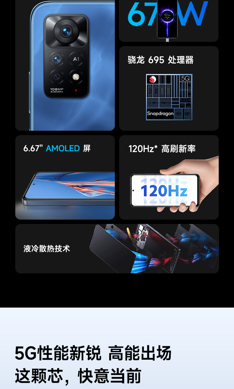 小米 MI Redmi note11E Pro 6GB+128GB5G 智能手机 小米合约机