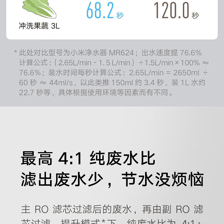 小米/MIUI 双核净水器1000G 家用净水机厨下式直饮机 无罐直饮水 5年长效RO滤芯