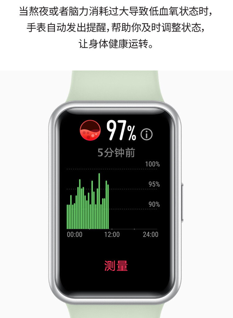 华为/HUAWEI WATCH FIT 运动智能手表方形 时尚轻薄/华为快充/专业运动 雅致款 凝霜白