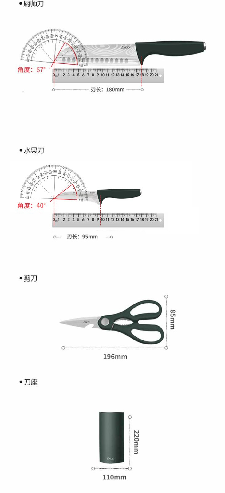 Corelle Brands康宁 彩刃系列 风刃五件套