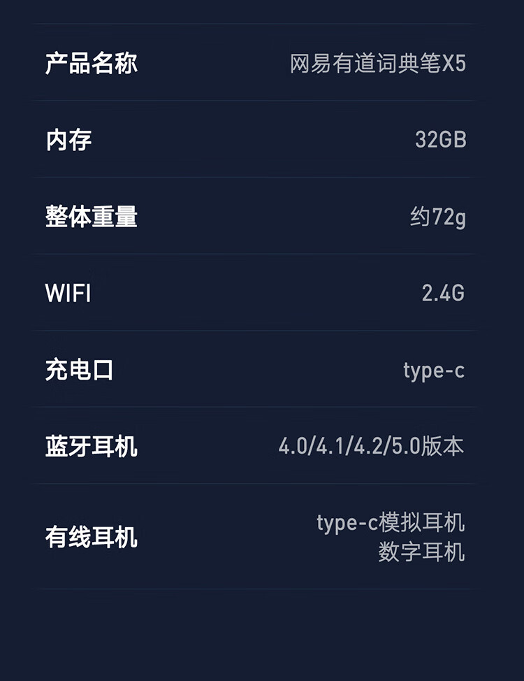 有道 词典笔X5 深蓝色 32GB