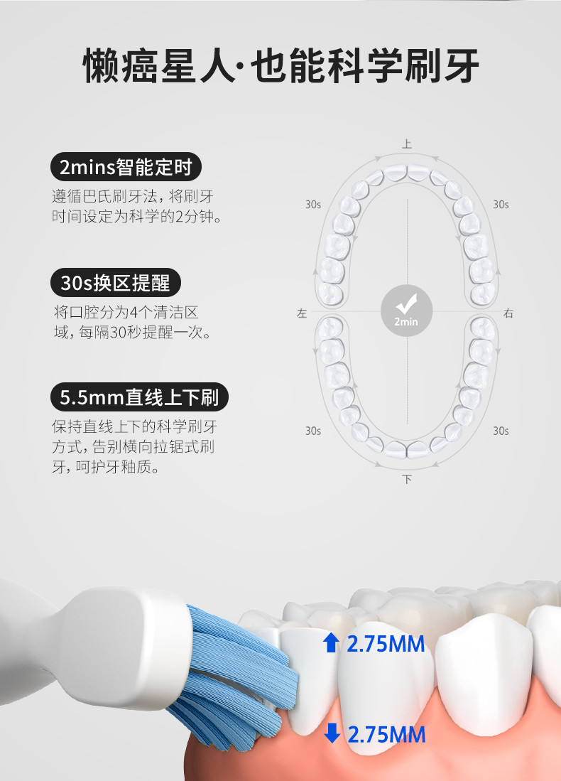 力博得/Lebond 电动牙刷成人声波智能震动牙刷充电式超长待机ED优礼