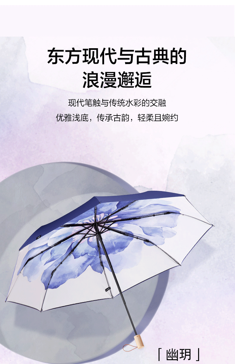 蕉下BENEUNDER太阳伞遮阳小黑伞防晒防紫外线雨伞女晴雨两用双层黑胶伞